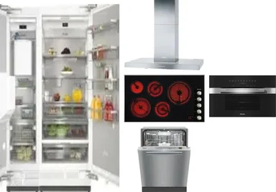 6 Piece Package Includes Refrigerator, Freezer, Cooktop, Wall Oven, Hood And Dishwasher