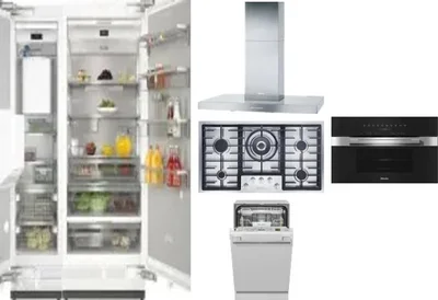 6 Piece Package Includes Refrigerator, Freezer, Cooktop, Wall Oven, Hood And Dishwasher