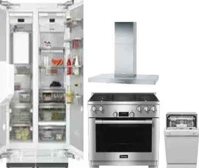 5 Piece Package Includes Refrigerator, Freezer, Range, Hood And Dishwasher