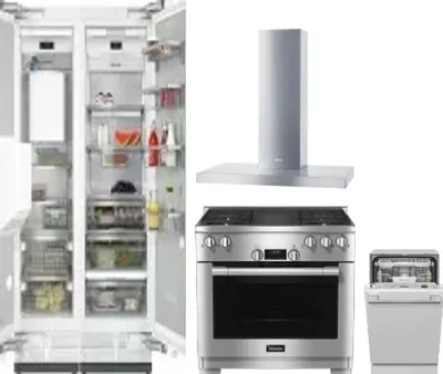 5 Piece Package Includes Refrigerator, Freezer, Range, Hood And Dishwasher