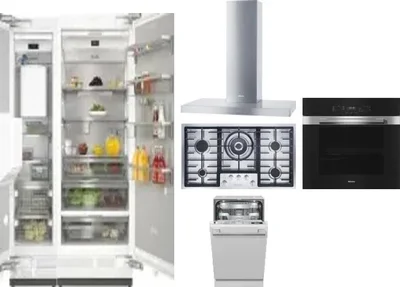 6 Piece Package Includes Refrigerator, Freezer, Cooktop, Wall Oven, Hood And Dishwasher