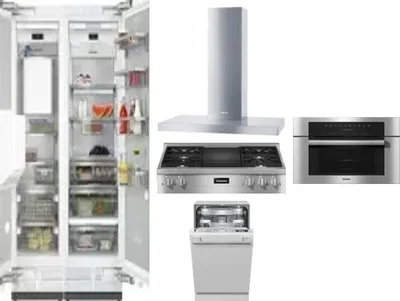 6 Piece Package Includes Refrigerator, Freezer, Cooktop, Wall Oven, Hood And Dishwasher