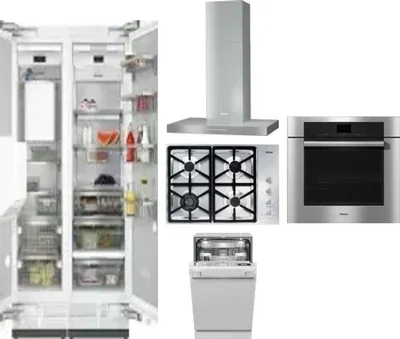 6 Piece Package Includes Refrigerator, Freezer, Cooktop, Wall Oven, Hood And Dishwasher