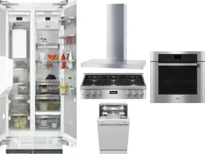 6 Piece Package Includes Refrigerator, Freezer, Cooktop, Wall Oven, Hood And Dishwasher