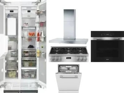 6 Piece Package Includes Refrigerator, Freezer, Cooktop, Wall Oven, Hood And Dishwasher