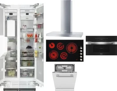 6 Piece Package Includes Refrigerator, Freezer, Cooktop, Wall Oven, Hood And Dishwasher