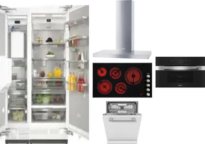 6 Piece Package Includes Refrigerator, Freezer, Cooktop, Wall Oven, Hood And Dishwasher
