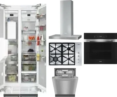 6 Piece Package Includes Refrigerator, Freezer, Cooktop, Wall Oven, Hood And Dishwasher