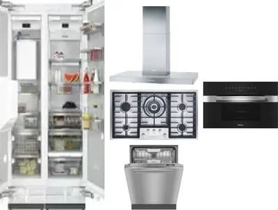 6 Piece Package Includes Refrigerator, Freezer, Cooktop, Wall Oven, Hood And Dishwasher