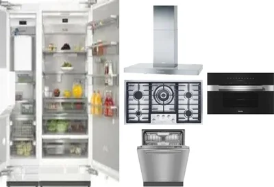 6 Piece Package Includes Refrigerator, Freezer, Cooktop, Wall Oven, Hood And Dishwasher
