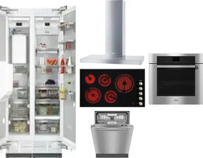 6 Piece Package Includes Refrigerator, Freezer, Cooktop, Wall Oven, Hood And Dishwasher