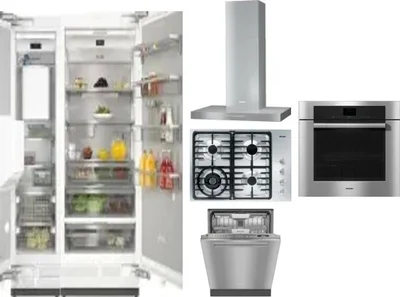 6 Piece Package Includes Refrigerator, Freezer, Cooktop, Wall Oven, Hood And Dishwasher