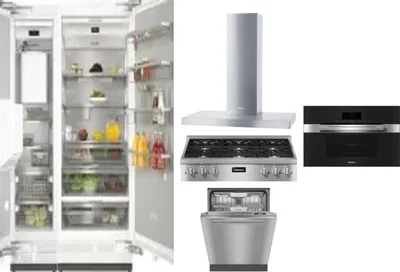 6 Piece Package Includes Refrigerator, Freezer, Cooktop, Wall Oven, Hood And Dishwasher