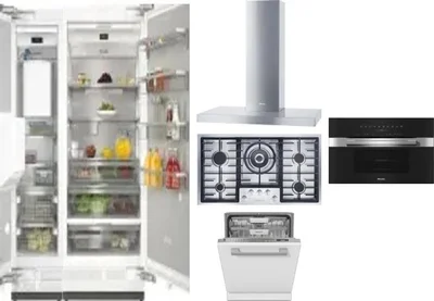 6 Piece Package Includes Refrigerator, Freezer, Cooktop, Wall Oven, Hood And Dishwasher