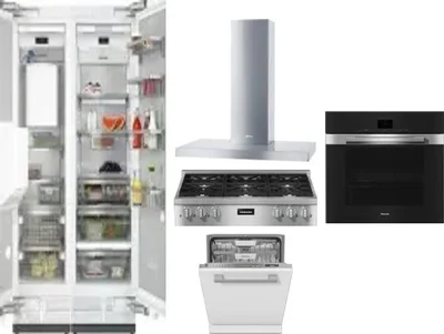 6 Piece Package Includes Refrigerator, Freezer, Cooktop, Wall Oven, Hood And Dishwasher