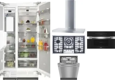 6 Piece Package Includes Refrigerator, Freezer, Cooktop, Wall Oven, Hood And Dishwasher