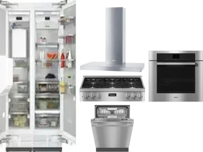 6 Piece Package Includes Refrigerator, Freezer, Cooktop, Wall Oven, Hood And Dishwasher