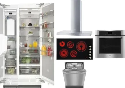 6 Piece Package Includes Refrigerator, Freezer, Cooktop, Wall Oven, Hood And Dishwasher