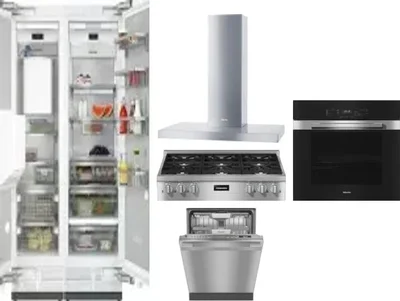 6 Piece Package Includes Refrigerator, Freezer, Cooktop, Wall Oven, Hood And Dishwasher