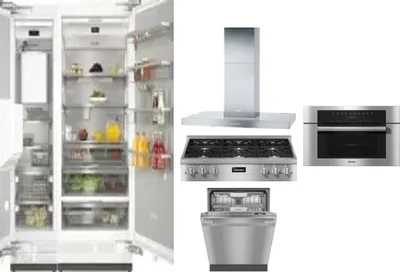 6 Piece Package Includes Refrigerator, Freezer, Cooktop, Wall Oven, Hood And Dishwasher