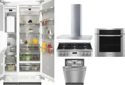 6 Piece Package Includes Refrigerator, Freezer, Cooktop, Wall Oven, Hood And Dishwasher