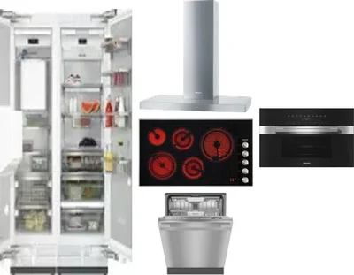 6 Piece Package Includes Refrigerator, Freezer, Cooktop, Wall Oven, Hood And Dishwasher