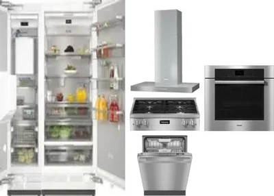 6 Piece Package Includes Refrigerator, Freezer, Cooktop, Wall Oven, Hood And Dishwasher