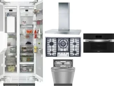 6 Piece Package Includes Refrigerator, Freezer, Cooktop, Wall Oven, Hood And Dishwasher