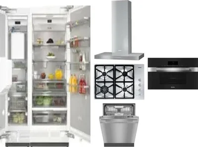 6 Piece Package Includes Refrigerator, Freezer, Cooktop, Wall Oven, Hood And Dishwasher