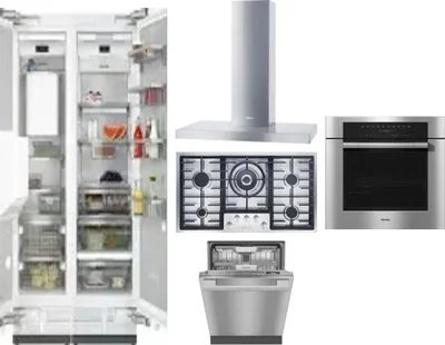 6 Piece Package Includes Refrigerator, Freezer, Cooktop, Wall Oven, Hood And Dishwasher