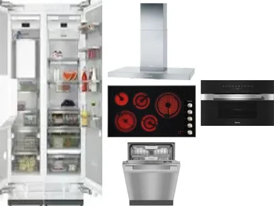 6 Piece Package Includes Refrigerator, Freezer, Cooktop, Wall Oven, Hood And Dishwasher
