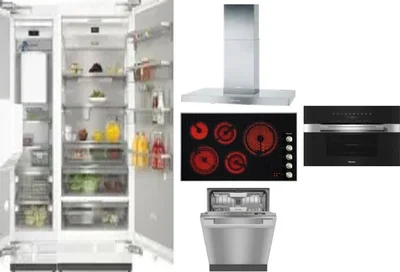 6 Piece Package Includes Refrigerator, Freezer, Cooktop, Wall Oven, Hood And Dishwasher