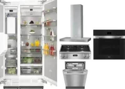 6 Piece Package Includes Refrigerator, Freezer, Cooktop, Wall Oven, Hood And Dishwasher