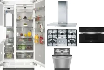 6 Piece Package Includes Refrigerator, Freezer, Cooktop, Wall Oven, Hood And Dishwasher