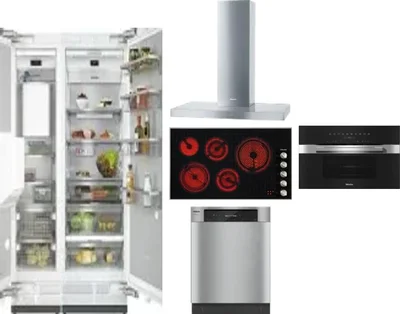 6 Piece Package Includes Refrigerator, Freezer, Cooktop, Wall Oven, Hood And Dishwasher