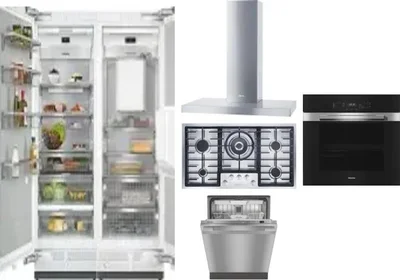 6 Piece Package Includes Refrigerator, Freezer, Cooktop, Wall Oven, Hood And Dishwasher