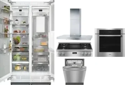 6 Piece Package Includes Refrigerator, Freezer, Cooktop, Wall Oven, Hood And Dishwasher