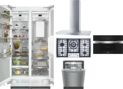 6 Piece Package Includes Refrigerator, Freezer, Cooktop, Wall Oven, Hood And Dishwasher