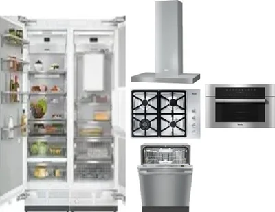 6 Piece Package Includes Refrigerator, Freezer, Cooktop, Wall Oven, Hood And Dishwasher