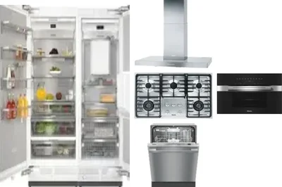 6 Piece Package Includes Refrigerator, Freezer, Cooktop, Wall Oven, Hood And Dishwasher