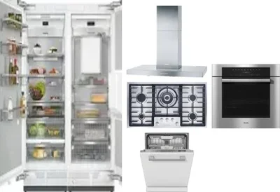 6 Piece Package Includes Refrigerator, Freezer, Cooktop, Wall Oven, Hood And Dishwasher