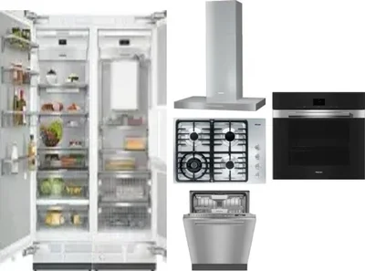 6 Piece Package Includes Refrigerator, Freezer, Cooktop, Wall Oven, Hood And Dishwasher