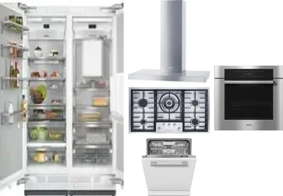 6 Piece Package Includes Refrigerator, Freezer, Cooktop, Wall Oven, Hood And Dishwasher
