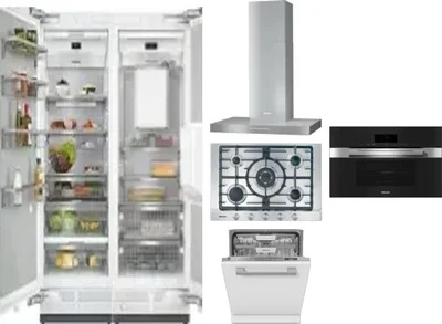 6 Piece Package Includes Refrigerator, Freezer, Cooktop, Wall Oven, Hood And Dishwasher