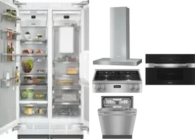 6 Piece Package Includes Refrigerator, Freezer, Cooktop, Wall Oven, Hood And Dishwasher