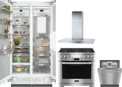 5 Piece Package Includes Refrigerator, Freezer, Range, Hood And Dishwasher