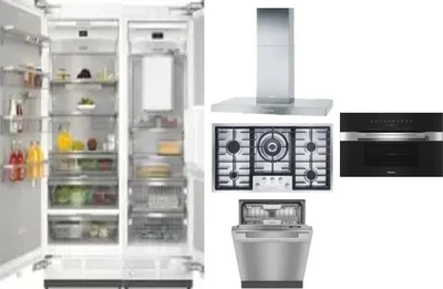 6 Piece Package Includes Refrigerator, Freezer, Cooktop, Wall Oven, Hood And Dishwasher