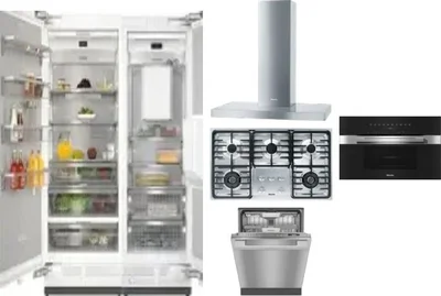 6 Piece Package Includes Refrigerator, Freezer, Cooktop, Wall Oven, Hood And Dishwasher