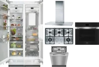 6 Piece Package Includes Refrigerator, Freezer, Cooktop, Wall Oven, Hood And Dishwasher