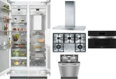 6 Piece Package Includes Refrigerator, Freezer, Cooktop, Wall Oven, Hood And Dishwasher